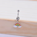 Dripping Oil Cloud Rainbow Navel Nails Women's Trendy Belly Accessories Cute Body Piercing Accessories