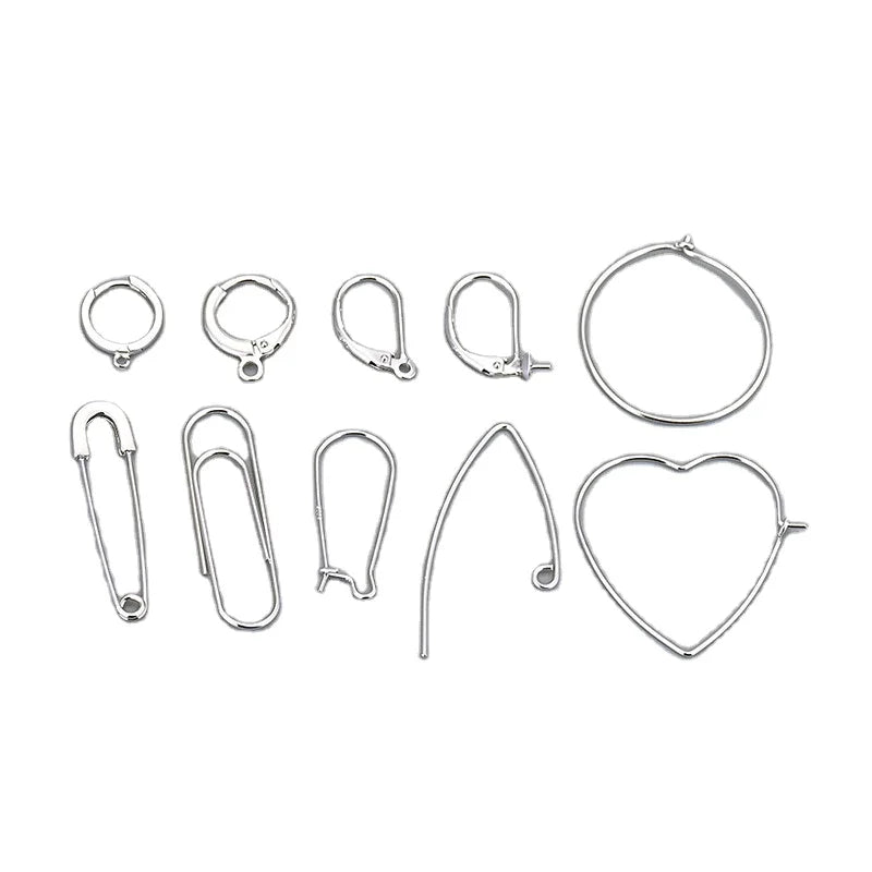 S925 Sterling Silver Classic DIY Handmade Gold-plated Stud Earrings with Ear Hooks & Clips Unisex Engagement Gift
