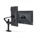 IKATAK Dual Arm Monitor Stand New Adjustable Aluminum Computer Desk Mount Foldable & Extendable Metal Material