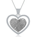 YH JEWELLERY Custom Design Fingerprint Engrave Laser Heart Shape Dancing Heart I Love You Pendant Custom Shape Dog Tags Necklace
