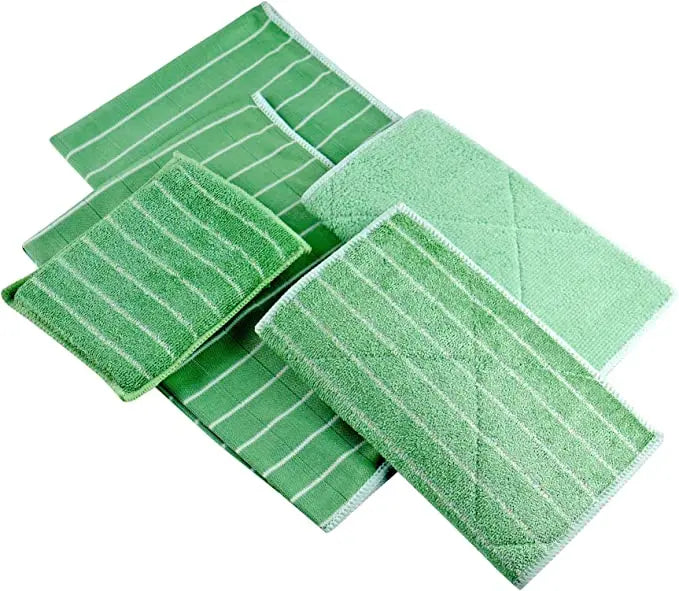Bamboo Rag Cloths Set for Window Kitchen Cleaning Cloths + Tea Towels + Window Towels