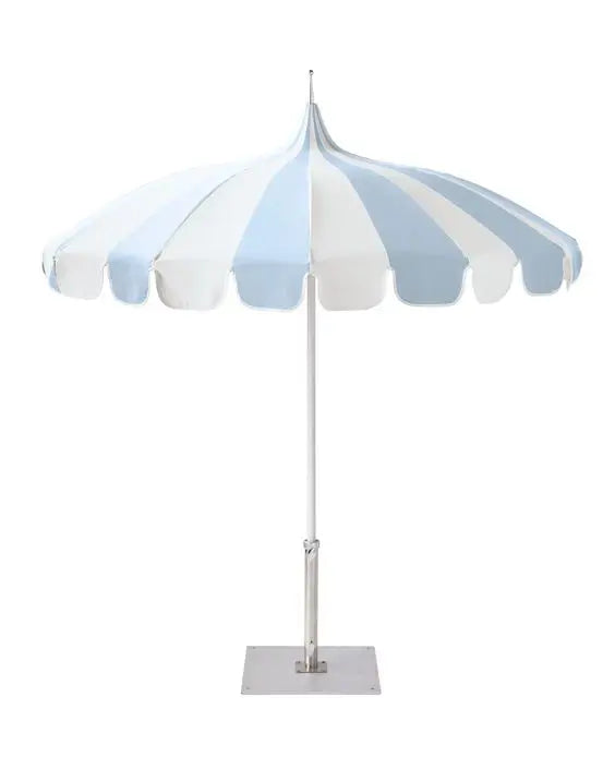 NEW Arrival Outdoor Leisure Aluminum Pole Rlarge Garden Pagoda Umbrella Beach Umbrella Blue and White Beach Shade Sun Umbrella