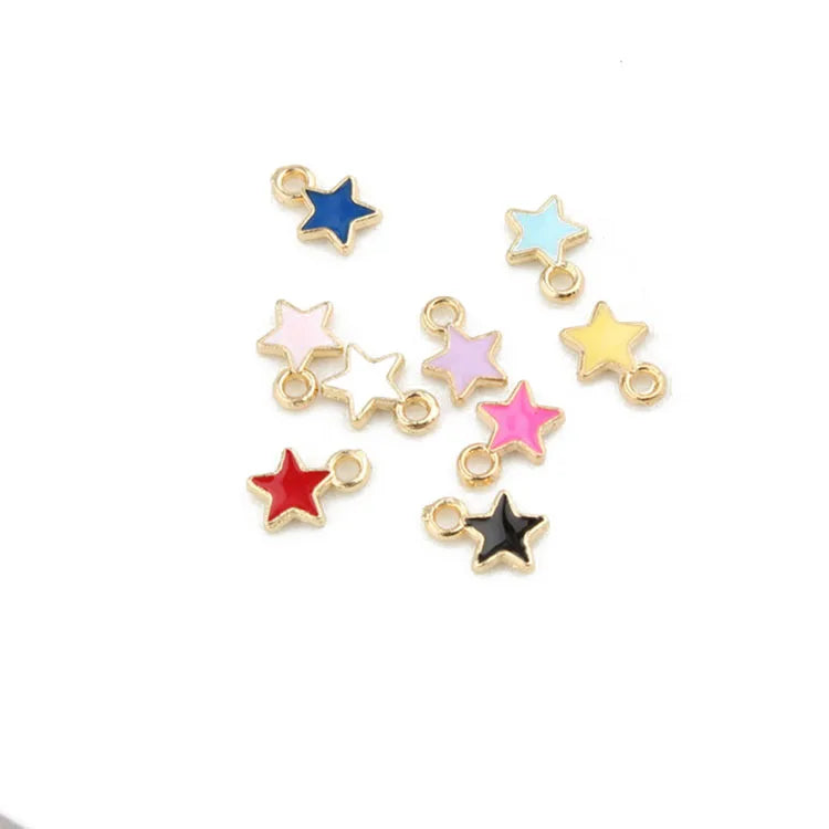 JS1517 Mini Chic Enamel Star Charm for Jewelry Bracelet Makingtiny Jewelry Supplies