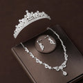 Luxury Crystal Bridal 3pcs Jewelry Sets Rhinestone Crown Tiaras Set for Bride Wedding Jewelry Set