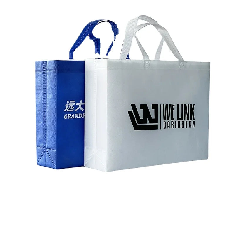 100% Recyclable Non Woven Bag Eco Friendly Reusable Shopping Tote Bag Sustainable Grocery Bag Alternative to Plastic Bags