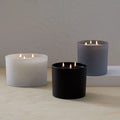 Custom 3 Wick Matte Black Empty Glass Candle Vessel Frosted White 16 OZ Candle Jars for Candle Making