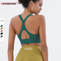 Custom Ladies High Quality Yoga Bra Breathable Hollow Workout Fitness Sport Sujetador Deportivo Solid Color Sports Bras for