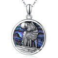 Isunni Fashion S925 Sterling Silver Natural Shell Charm Wolf Necklace Jewelry