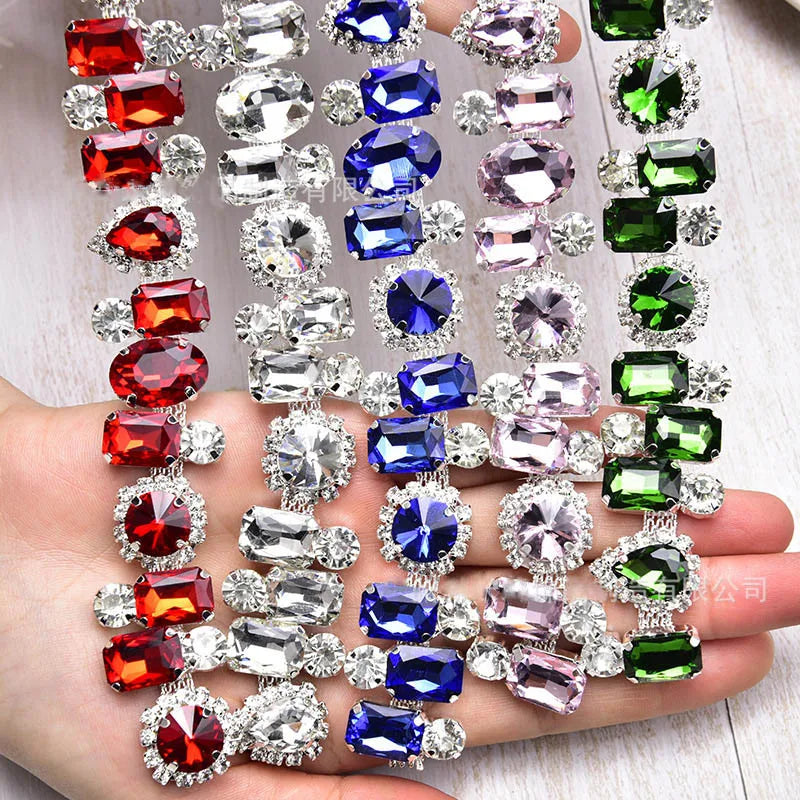 Wholesale Crystal Rhinestone Chain Trimming Bling Crystal Chain for Garments LSRT1042