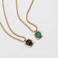 18k Gold Plated Stainless Steel Rope Chain Necklace Women Oval Shape Agate Natural Stone Jewelry Necklaces