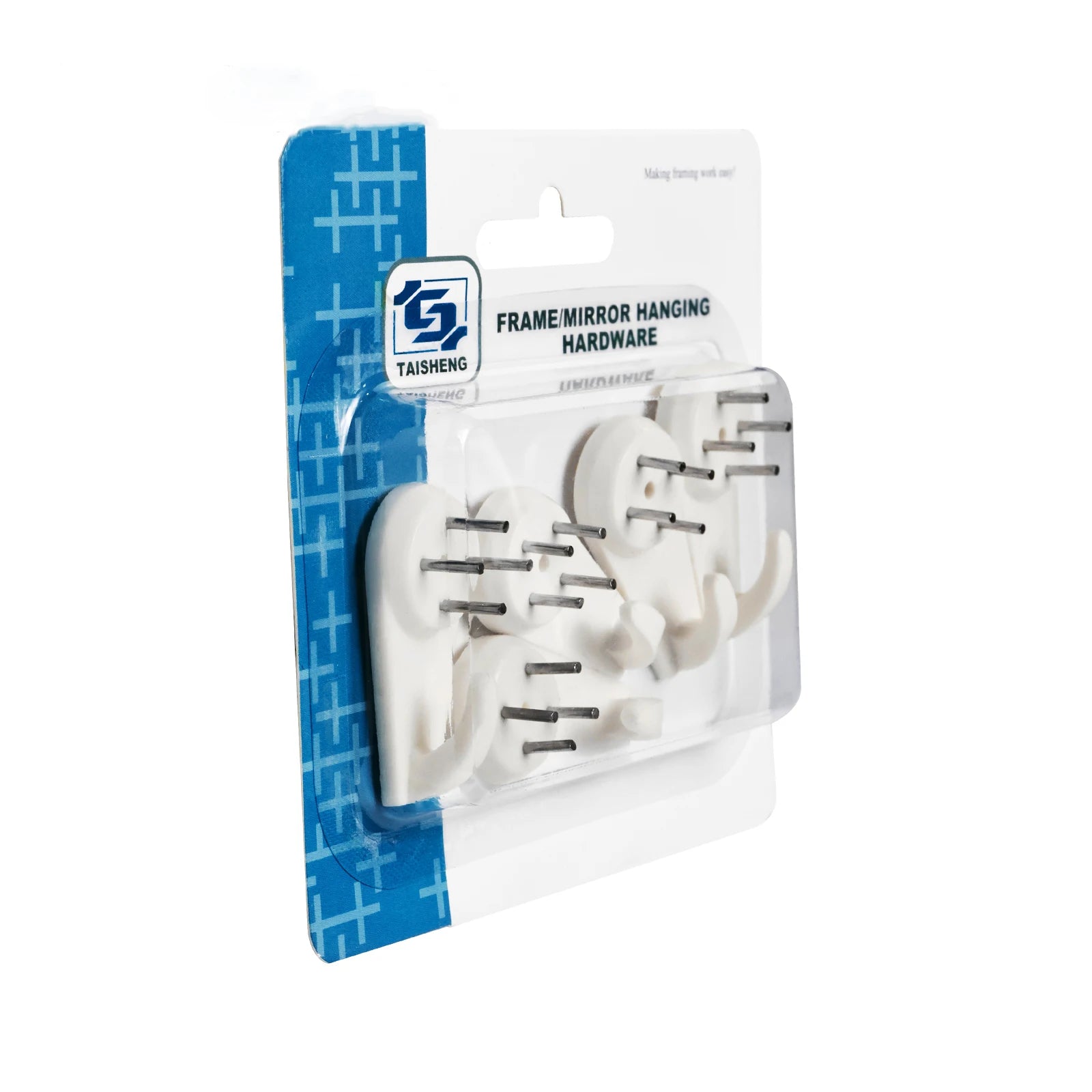 5PCS TS-H23 Taisheng Frame Hanger Set Wall Photo Frame ABS Plastic Hooks with Nails for Mirror/Glass Holding