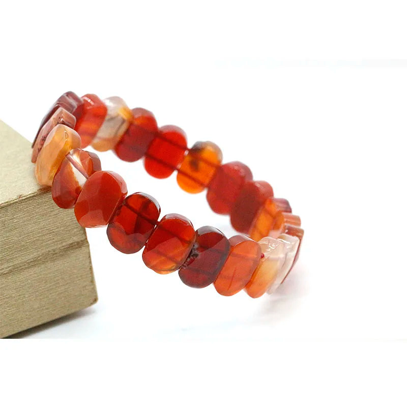 Free Sample Factory Wholesale 8 X 15mm Bead Natural Red Agate Gemstone Bracelet & Bangle