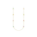PVD 18K Gold Plated Stainless Steel Jewelry Long Sweater Chain Hollow Oval Colorful Zircon Charms for Women Necklace P233387