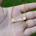 SC Hot Selling Father's Day Mother's Day Necklace Gift No Fade 18K Gold Plated Stainless Steel Letter Papa Mama Heart Necklace