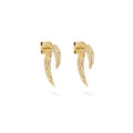 18k Gold Plated Jewelry Black and Front Pave Diamond Cubic Zirconia Claw Hook Earrings Silver 925