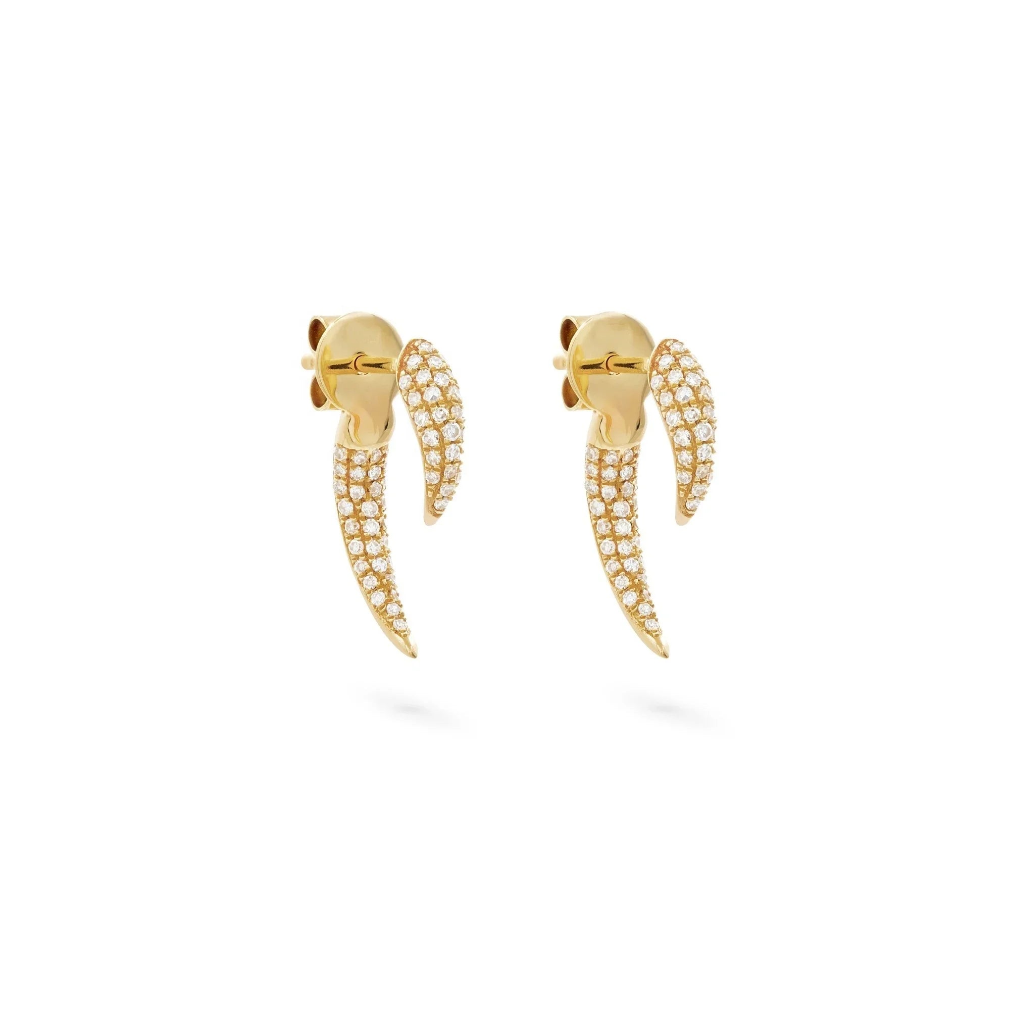 18k Gold Plated Jewelry Black and Front Pave Diamond Cubic Zirconia Claw Hook Earrings Silver 925