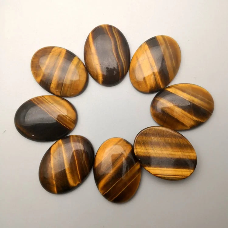 natural gemstone Gemstone Carved Crystal 30*40mm Oval Shape tiger Eye Cabochon Crystal Healing Stones Crafts