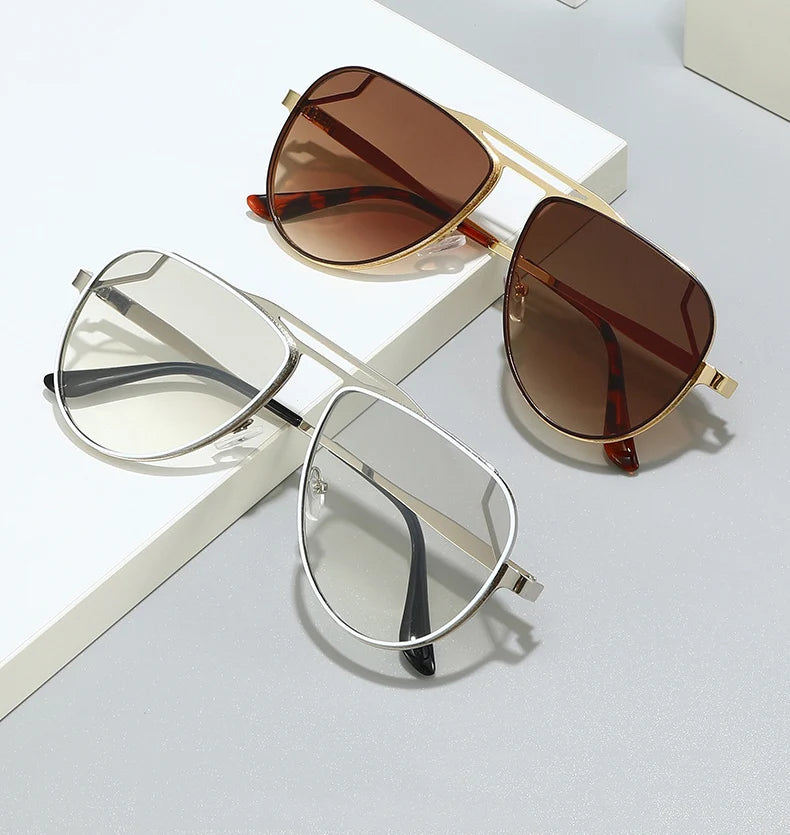New Trending Unisex Male Metal Frame Designer Sunglasses Men Retro Pilot Sunglasses For Men 2025
