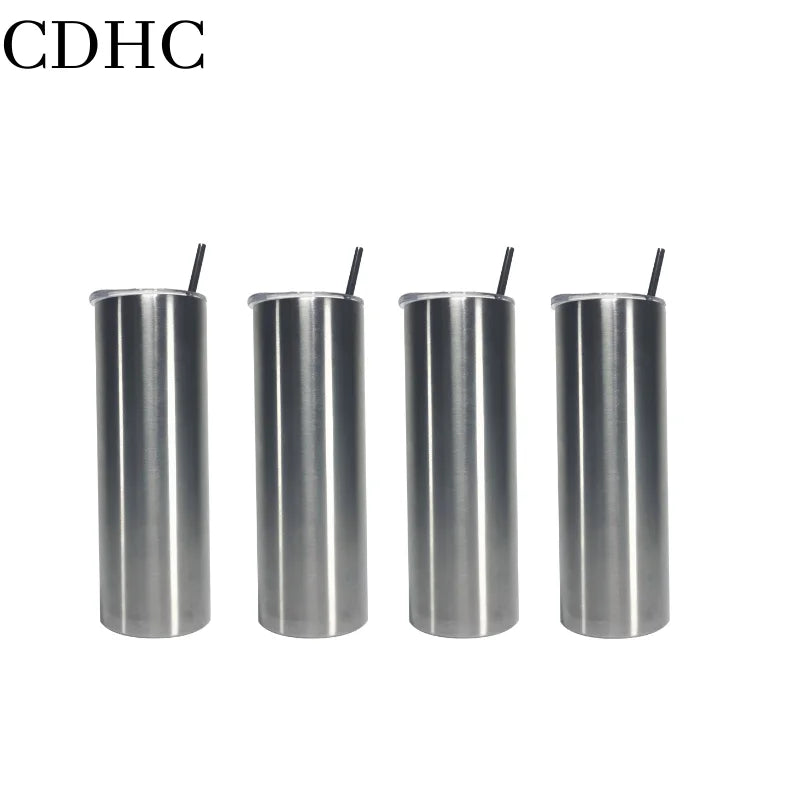 Buy Bulk Tumblers Wholesale 20oz Double Wall Insulated Vacuum Insulated Straight Stainless Steel Skinny Tumbler Cup With Lid