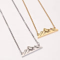 Wholesale Customized Geometric Mountain Pendant Necklace Stainless Steel Jewelry Plated Gold and Silver Women Jewelry