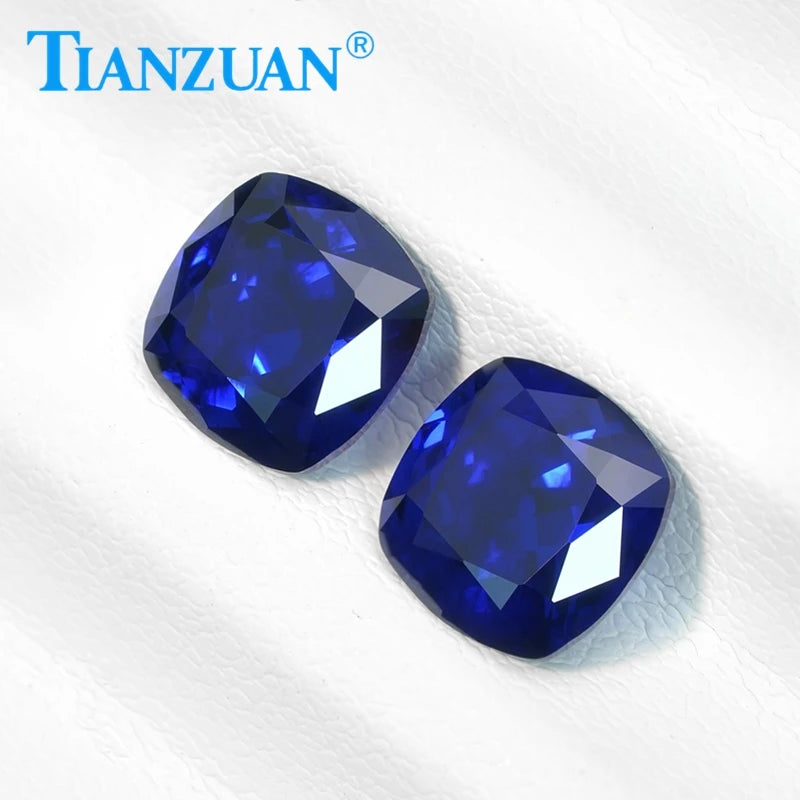 Lab Grown YAG Royal Blue Color Cushion Shape Yttrium Aluminum Garnet with Inclusions Loose Gemstones