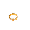Shescity Wholesale Price Minimalist H-Letter Designer Adjustable Opening Trendy Finger Rings Zircon Jewelry Gifts for Women