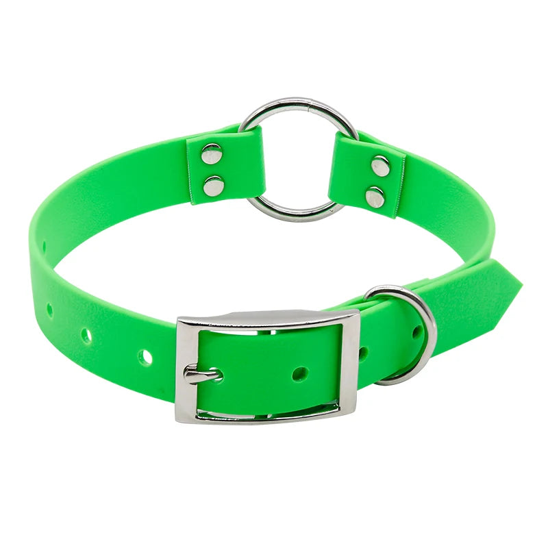 Large Durable PVC Coated Nylon Webbing Dog Collar Customizable 20 Different Colors Waterproof PU Material Cat Collars Included
