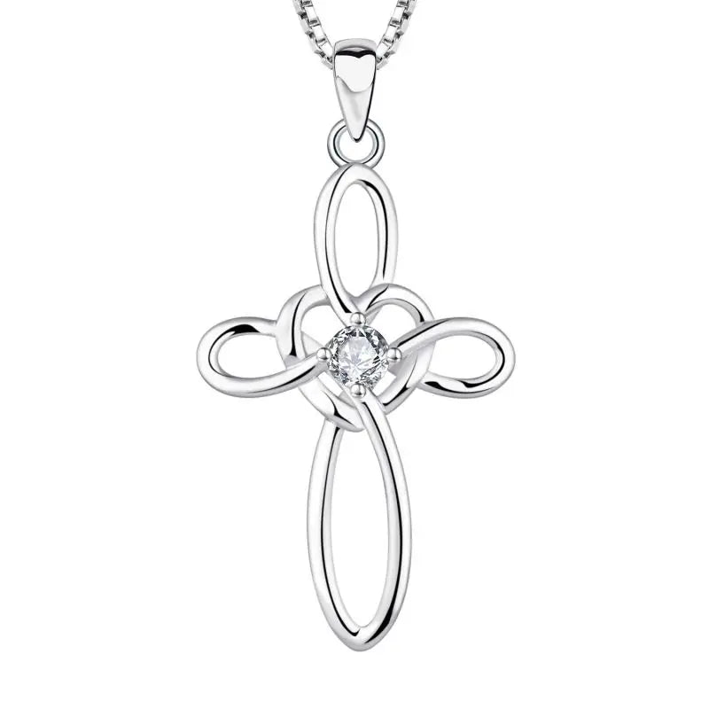 Infinity Sign Jewelry 925 Sterling Silver Eternal Love Heart Celtic Knot Cross Pendant Necklace Silver Charm 925 Silver