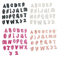2.5 cm Iron On/ Sticker  Backing  Embroidery White Hot pink Black Purple Mini Letter  Patch