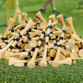 Custom Logo Biodegradable Stripes Golf Tee 45/70/83mm Wood Bamboo Plastic Golf Balls Tees