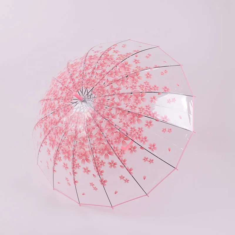Women and Children Straight Umbrella Custom Colorful and Promotional Clear POE Dom Bubble Umbrella for Daily Use