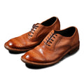 Factory Custom Men's Italian Style Lace-Up Leather Flat Dress Shoes Comfortable Casual for Autumn Embroidered Logo