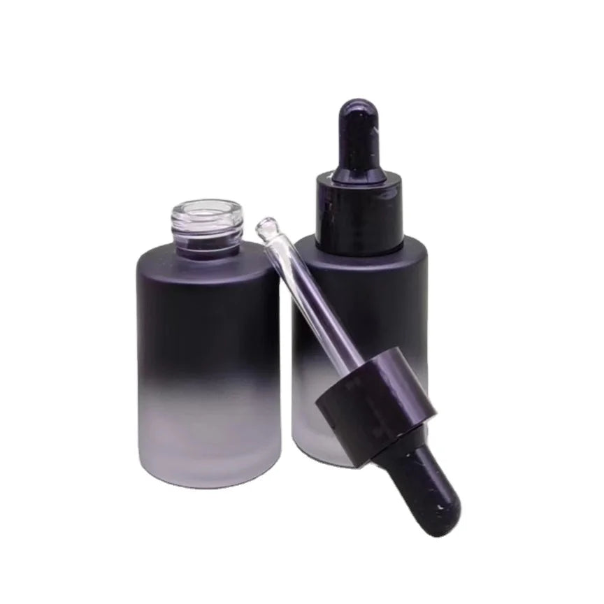 In Stock New Color Matte Black Green pink Purple White Glass Oil Dropper Bottle 30ml with Dropper for Serum