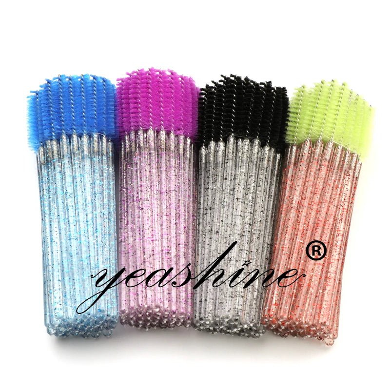 Mini Crystal Eyelash Comb Glitter Spoolie Brush for Mascara Grafting Eyelash Extension