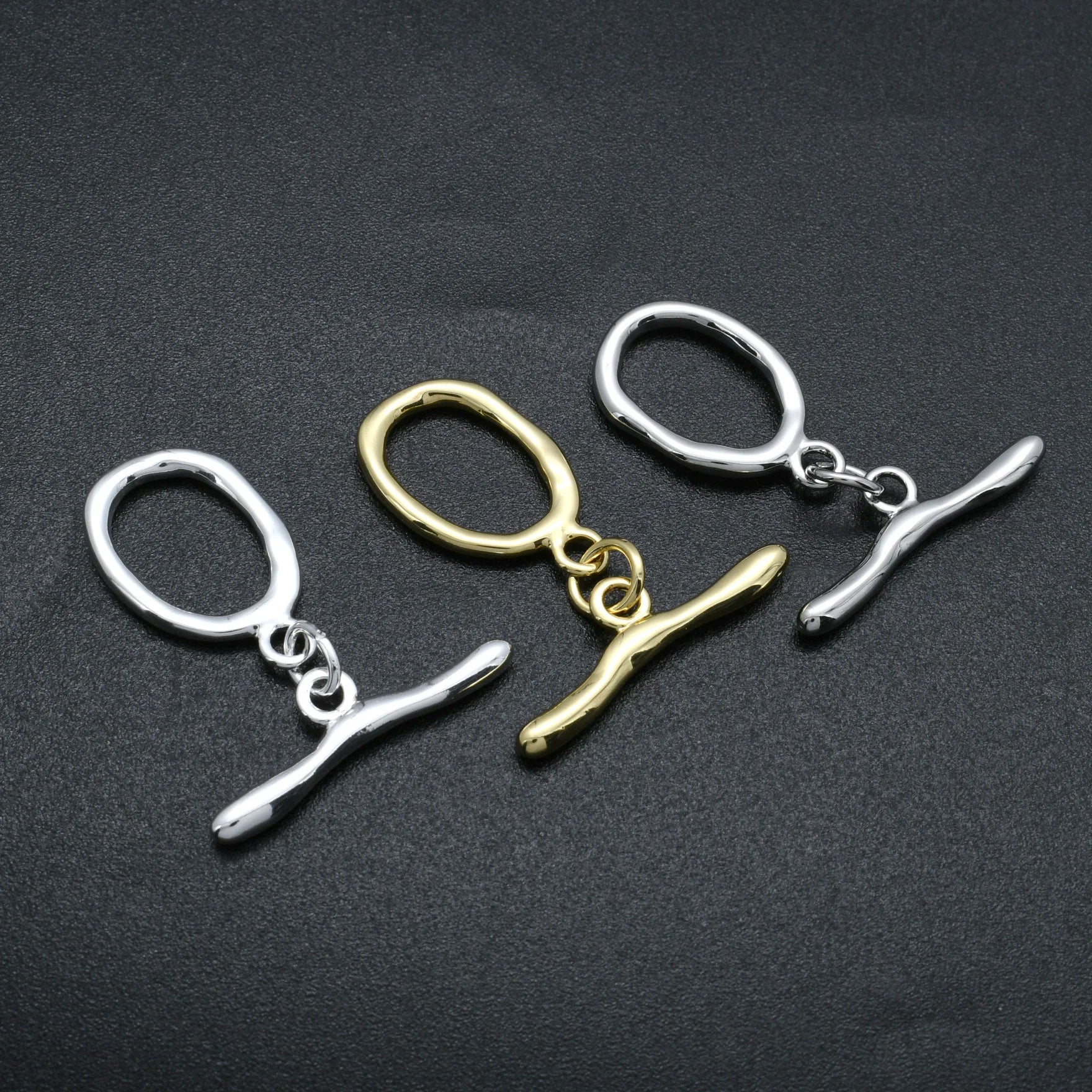 New Design Irregularity Shape Gold Plating Metal Chain Connector Copper OT Toggle Clasp for Necklace Making
