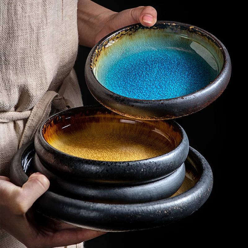 Uaral Japanese Restaurant Tableware Eco-Friendly Ceramic Crockery Stoneware Dipping Soy Sauce Dish Bowl Serving Dishes