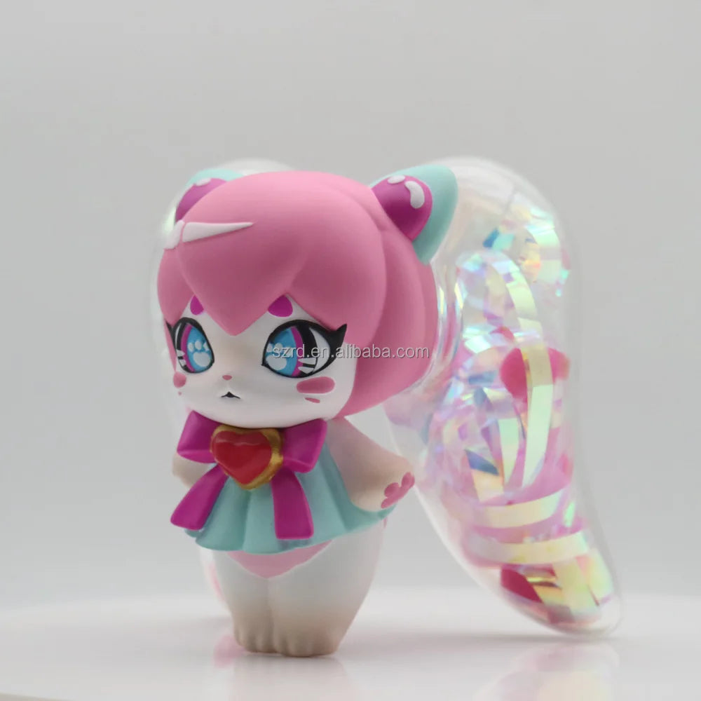 OEM Custom PVC Action Figure Kitten Witch Cartoon Designer Toy Anime Collectible Model Toy