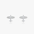 Ailmay Genuine 925 Sterling Silver Plane Simple Exquisite Clear Zir con Stud Earrings for Women Fashion Ear Pin Fine Jewelry