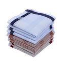 15*15in Men's One Dozen Classic Checked Yarn Dyed Cotton Hankies Bulk Wholesale Assorted Colors for Daily Use & Gifts
