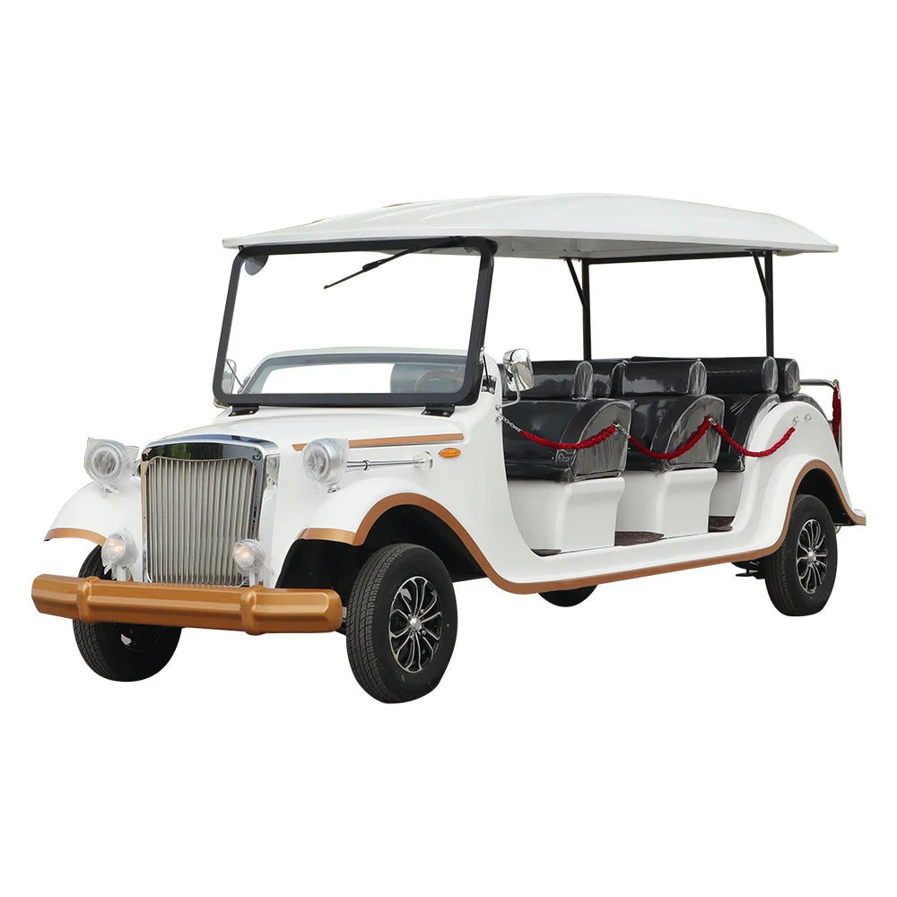 72v100ah 4KW Battery Powered CE Certified 7 Seats Old Retro Golf Cart Buggy Antique Sightseeing Electric Vintage Classic Car