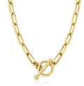 Inspire Jewelry 2024 Trendy Women's 18k Gold Plated Paper Clip Link Toggle Necklace Fashionable Waterproof Pendant Necklaces