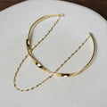Minimalist Jewelry 18k Gold Plated Double Layer Twisty Cuff Bangle Bracelets 2020