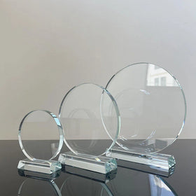 Elegant Crystal Art Blank Glass Round Circle Award Trophy