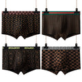 Factory Wholesale Men's Modal Fiber Large Size Breathable Print Mid-Waist Boxers Panties
