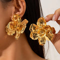 Fashion Big Gold Flower Earrings for Women Jewelry Shop Market Wholesale N251039