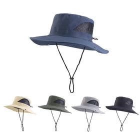 Adult Size Bucket Hats With Soft Material Wholesale Polyester Fisherman Hats With String Wide Brim Hat