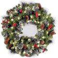 Cross-Border Christmas PVC Pine Cone Wreath Outdoor Wall Hanging Decorated with Rattan Decorative Wreaths & Swags