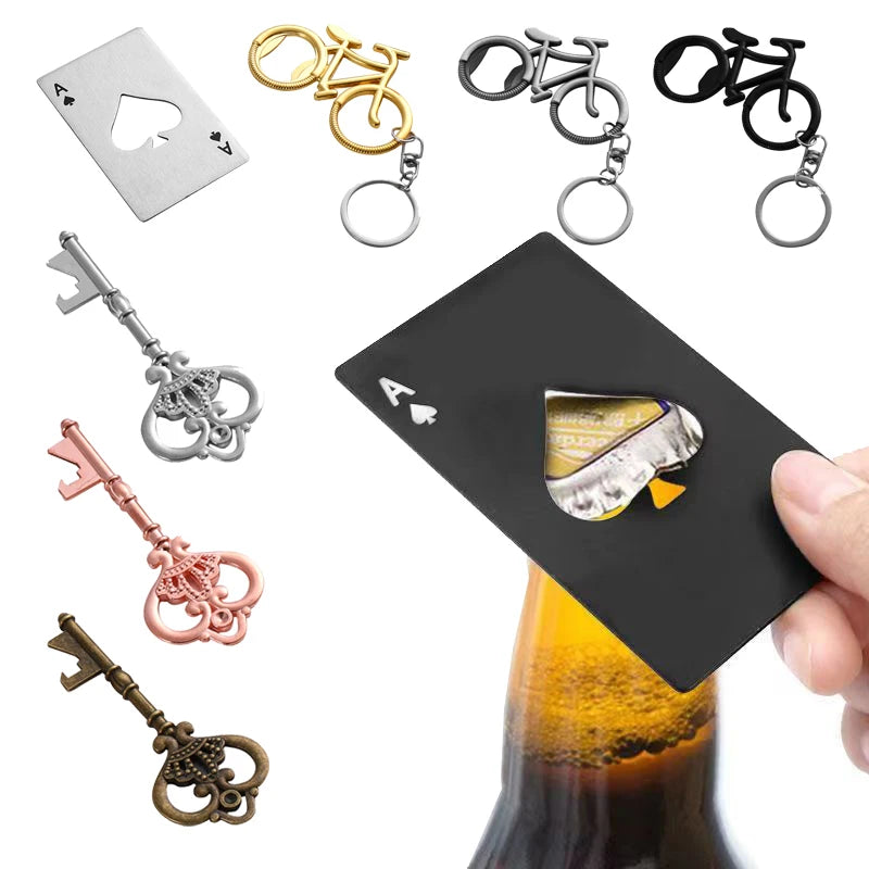 Creative Portable Stainless Steel Credit Card Bottle Opener Custom Keyring Bottle Opener for Beer Metal Accessory