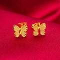 Plated Gold Fashion Butterfly Women's Stud Earrings Live Delivery Jewelry Wholesale