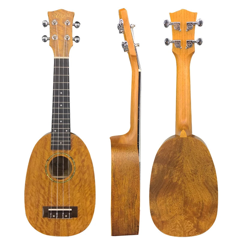 Aiersi Mango Wood Ukulele Factory Direct OEM Custom Logo China Soprano Ukelele 21 Inch Pineapple Hawaii Guitar String Instrument